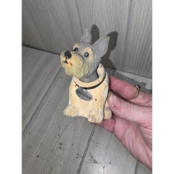 Vtg Schnauzer Nodder Bobble Head Scottie Scotty Dog Puppy Figurine Russ Read - Picture 2 of 7